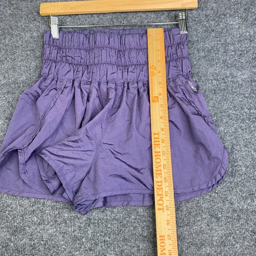 FP Movement Free People The Way Home Shorts Purple High Rise Smocked Waist M - Picture 6 of 7